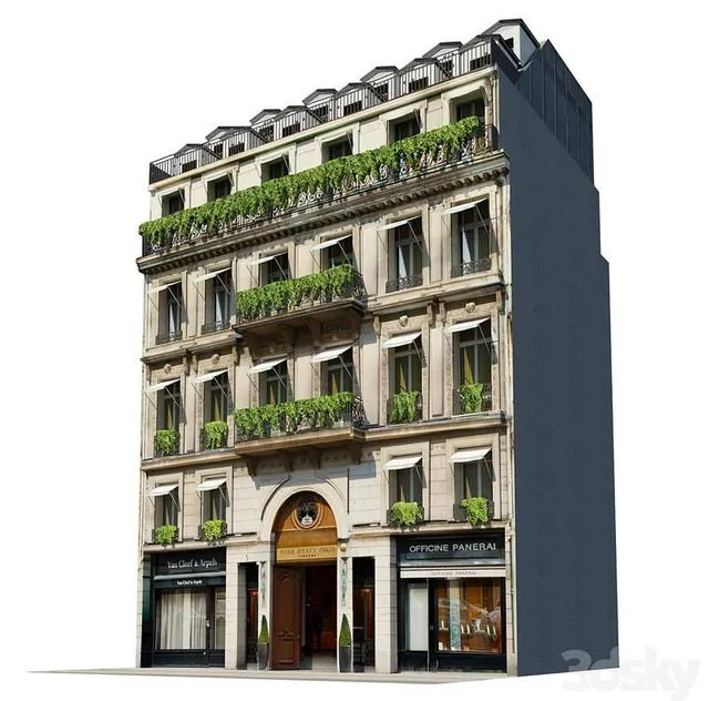 Facade for background Vol 7 Classic Hotel 3D Model