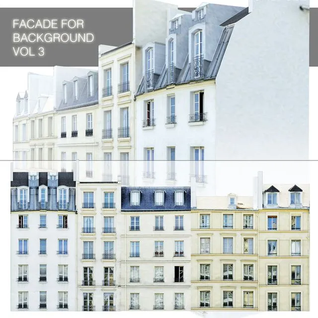 Facade for the background vol.3 Street of five houses 3D Model