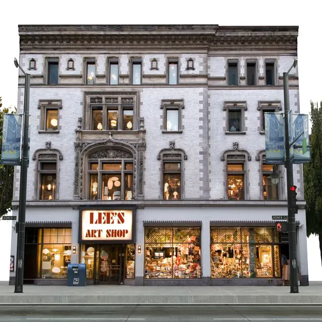 Facade for the background Vol 6 Shop and street 3D Model