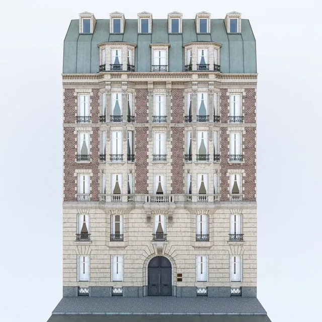 Facade French building 3D Model