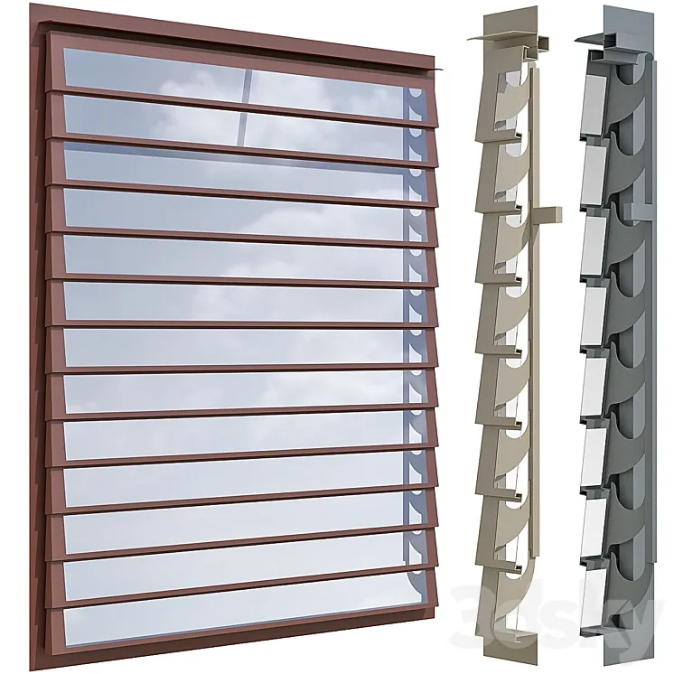 Facade multi louvred ventilator smoke vent ventilation 3D Model Free Download