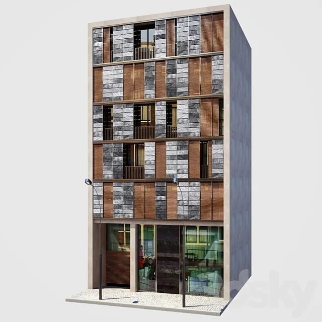 Facade. Office and Apartment building Free Download