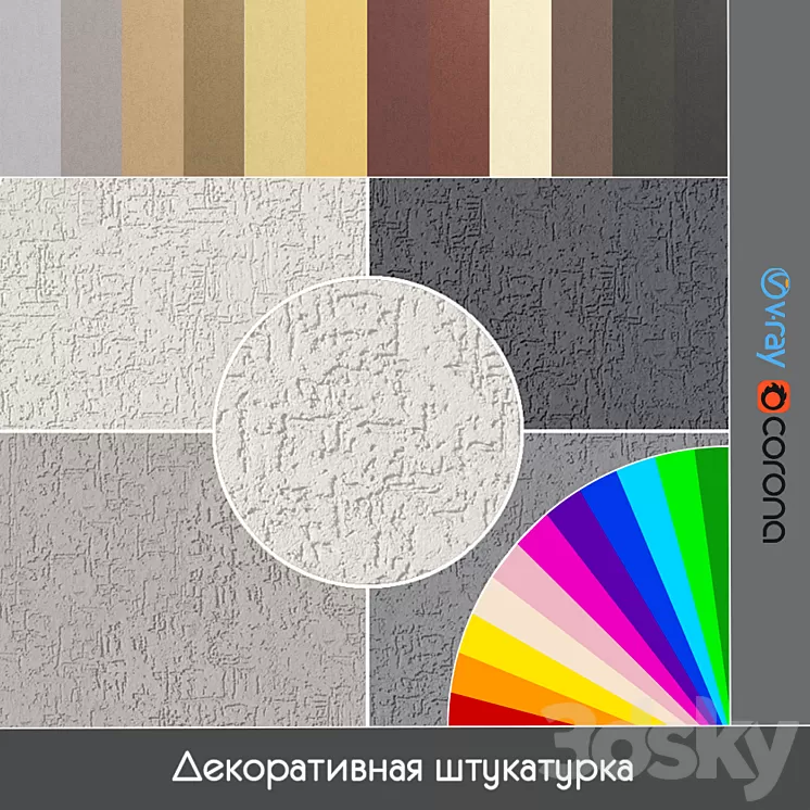 “Facade plaster “”Bark beetle”” type 3″ 3D Model