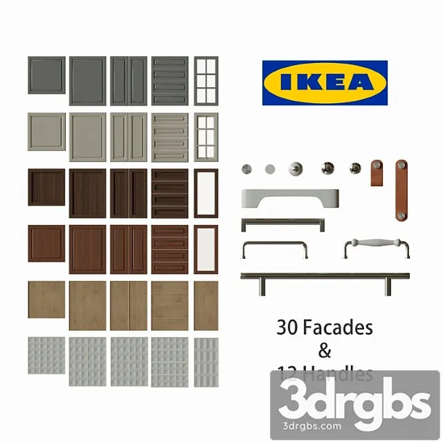 Facades and handles ikea 3D Model Free