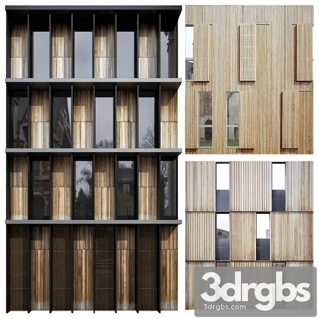 Facades of houses 3D Model Free