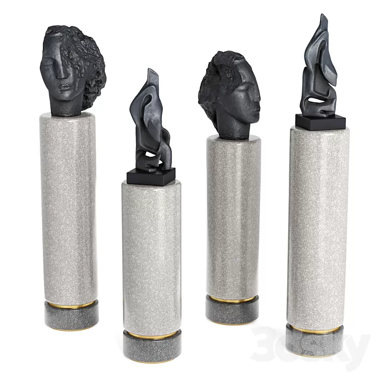 face and abstract pedestal 3D Model