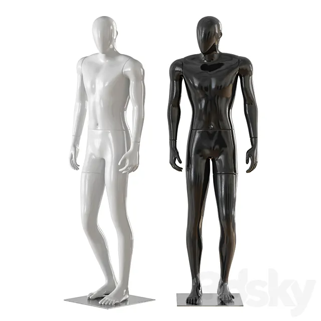 Faceless male mannequin 32 3D Model