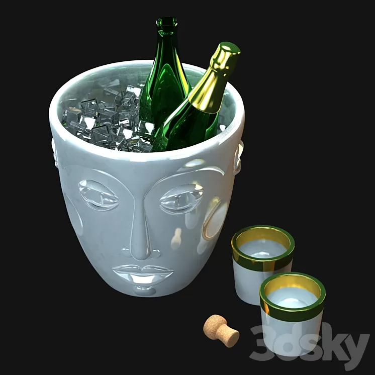 Faces- Champagne coolers by Sieger 3D Model