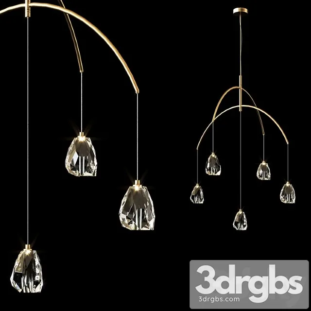 Faceted Crystal Five Light Chandelier 3D Model Free