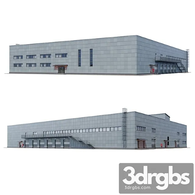 Factory Building V4 3D Model Free