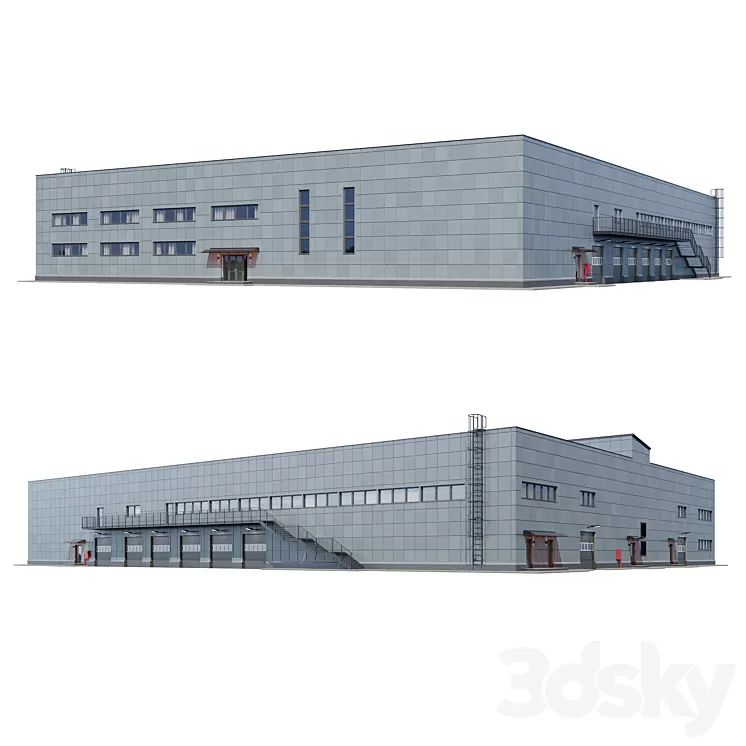 factory building V4 3D Model