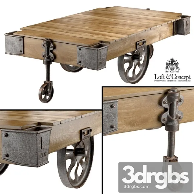 Factory Cart Coffee Table 3D Model Free