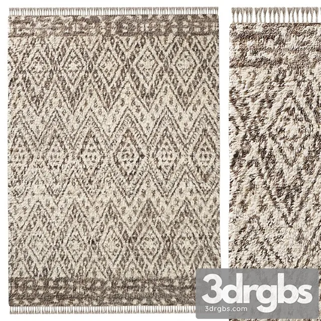 Faiza Border Wool Rug 3D Model Free