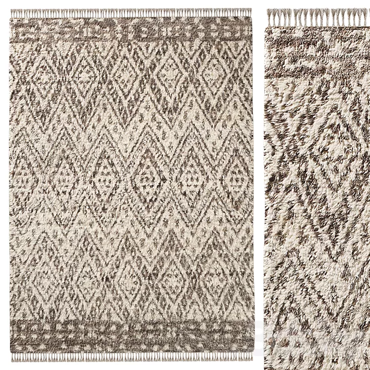 FAIZA BORDER WOOL RUG 3D Model Free