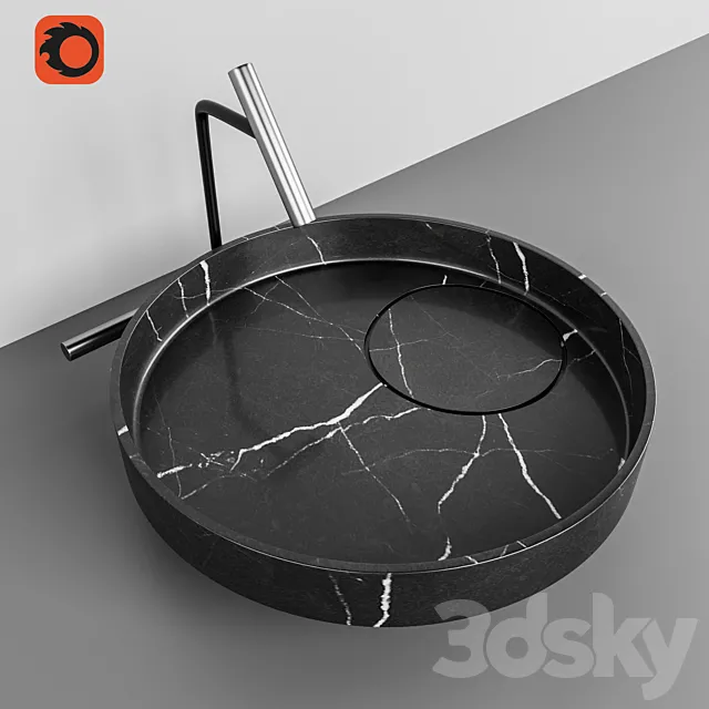 FALPER ECCENTRICO Marble washbasin 3D Model