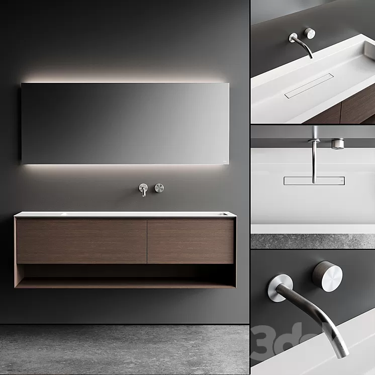 Falper Shape Evo Vanity Unit Set 1 3D Model