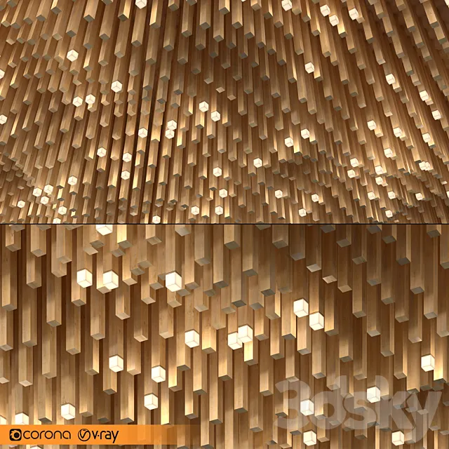 False wooden ceiling 3D Model
