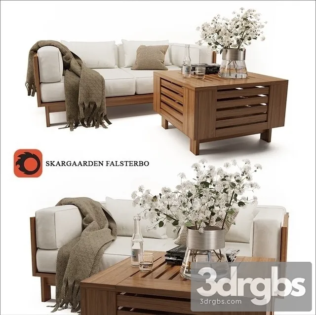 Falsterbo 2 Seater Sofa 3D Model Free
