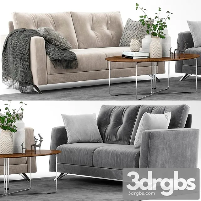 Fama bari sofa set 2 3D Model Free