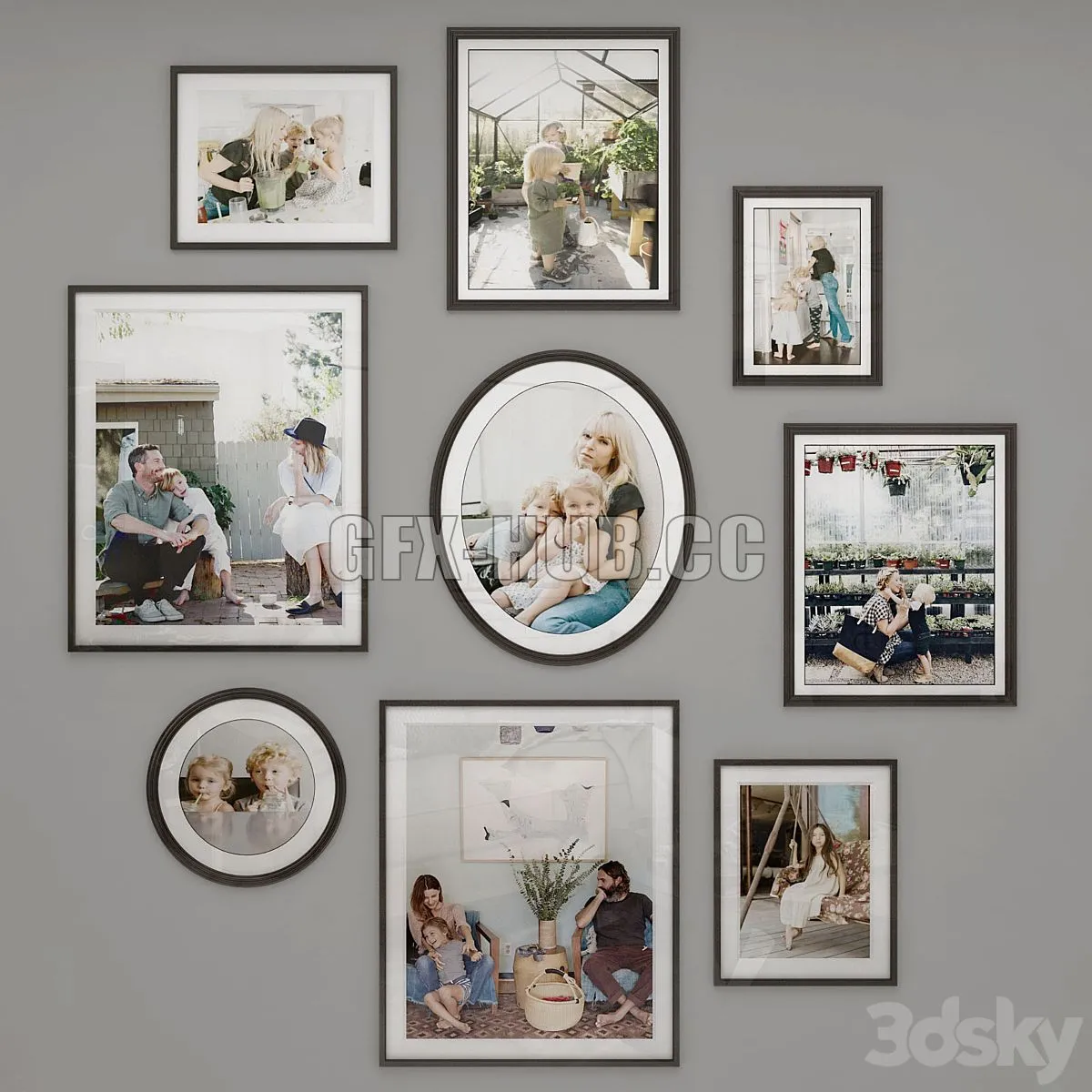 Family photo set 3 3D Model