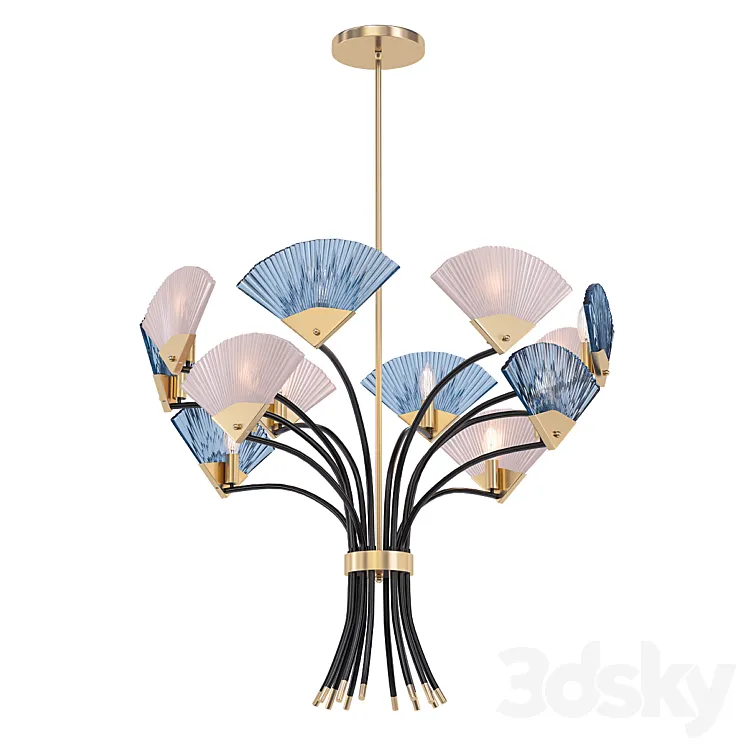 Fan chandelier 3D Model Free