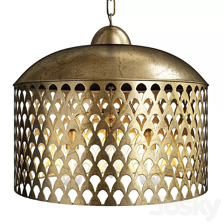 fan screen metal pendant 3D Model Free