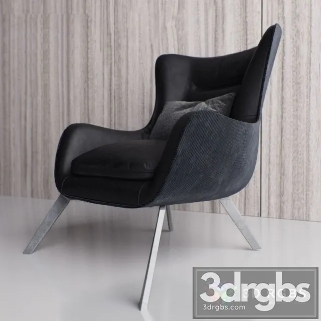 Fanky Black Armchair 3D Model Free