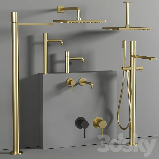 Fantini taps and showers set 9 3D Model