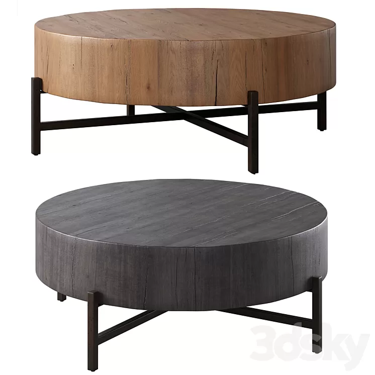 "Fargo 40"" Round Reclaimed Wood Coffee Table by pottery barn" 3D Model Free