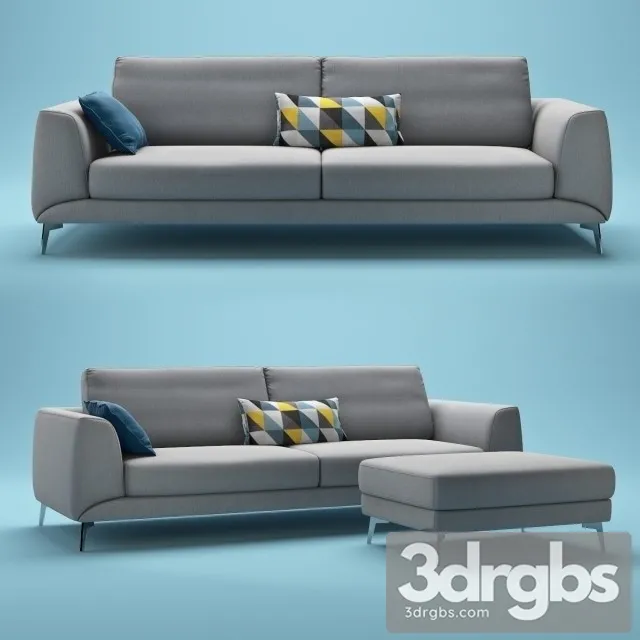 Fargo Microfiber Sofa 01 3D Model Free