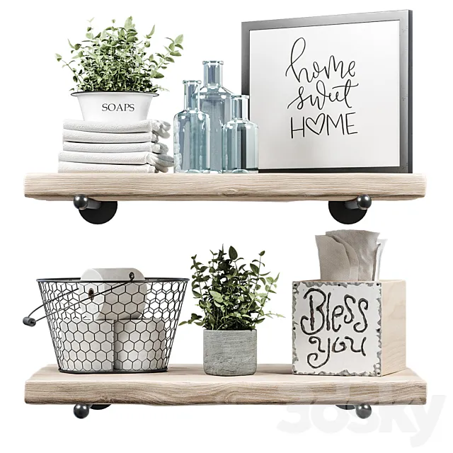 Farmhouse bath decor - Set_2 3DModel