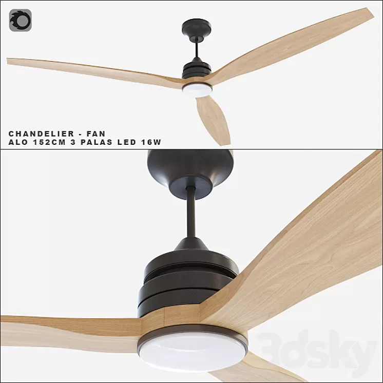 Faro Barcelona - ceiling fan ALO 152CM 3D Model