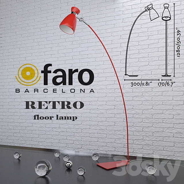 FARO RETRO floor lamp 3D Model