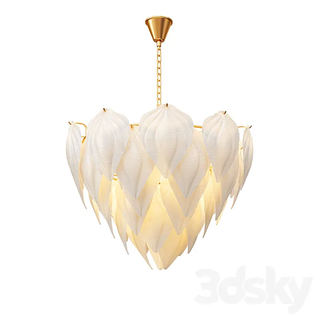Fashion design art decorative glass leaf chandelier 3DModel
