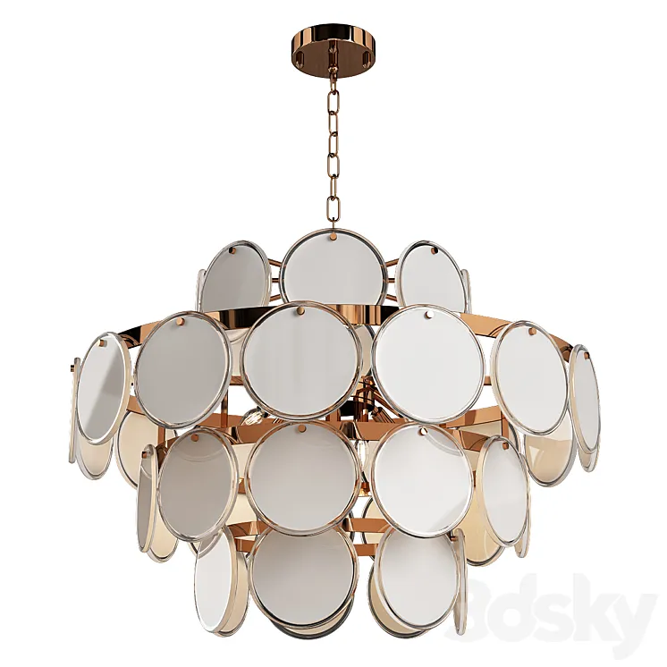 Fashion gold glass chandelier 3D Model Free