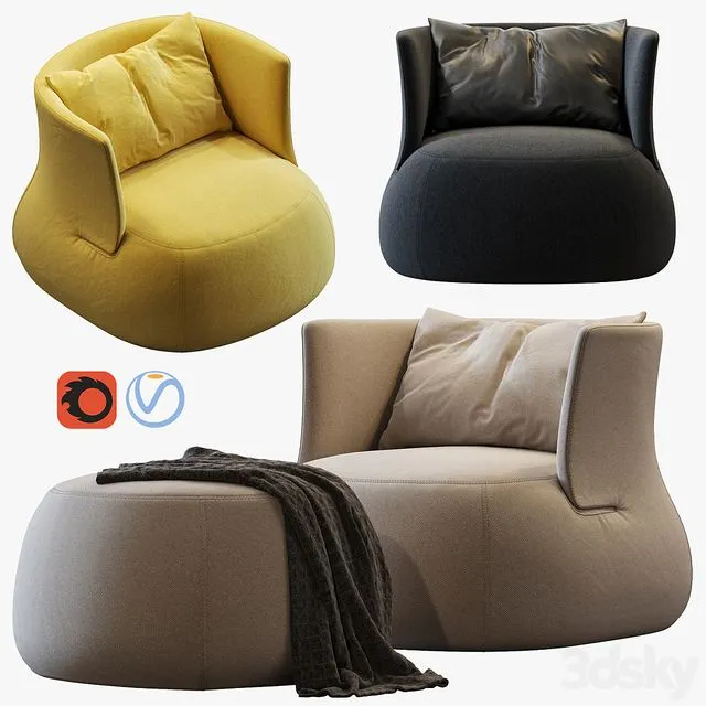 Fat-sofa armchair by B&b Italia 3D Model