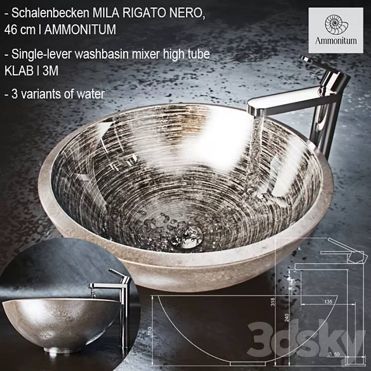 Faucet and sink 3D Model