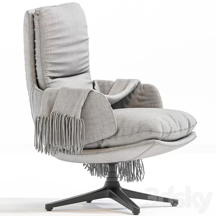 Fauteuil Bristol Velours Weimar 3D Model