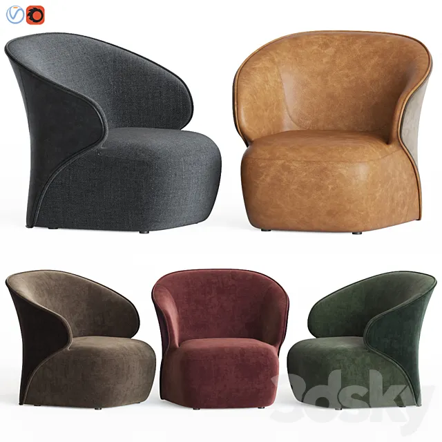 Fauteuil cuir zanotta 3DModel