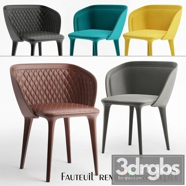 Fauteuil Rembourre Lepel 3D Model Free