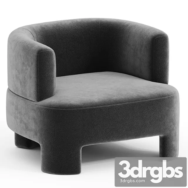 Fauteuil velours darrel 3D Model Free