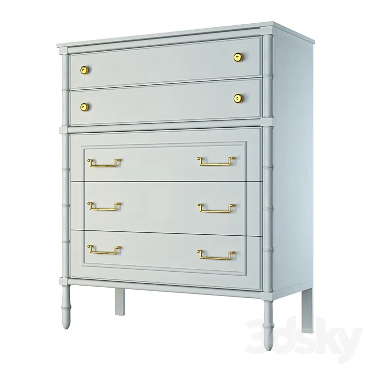Faux bamboo dresser 3D Model Free