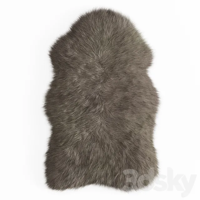 Faux Fur Mongolian Rug 3D Model
