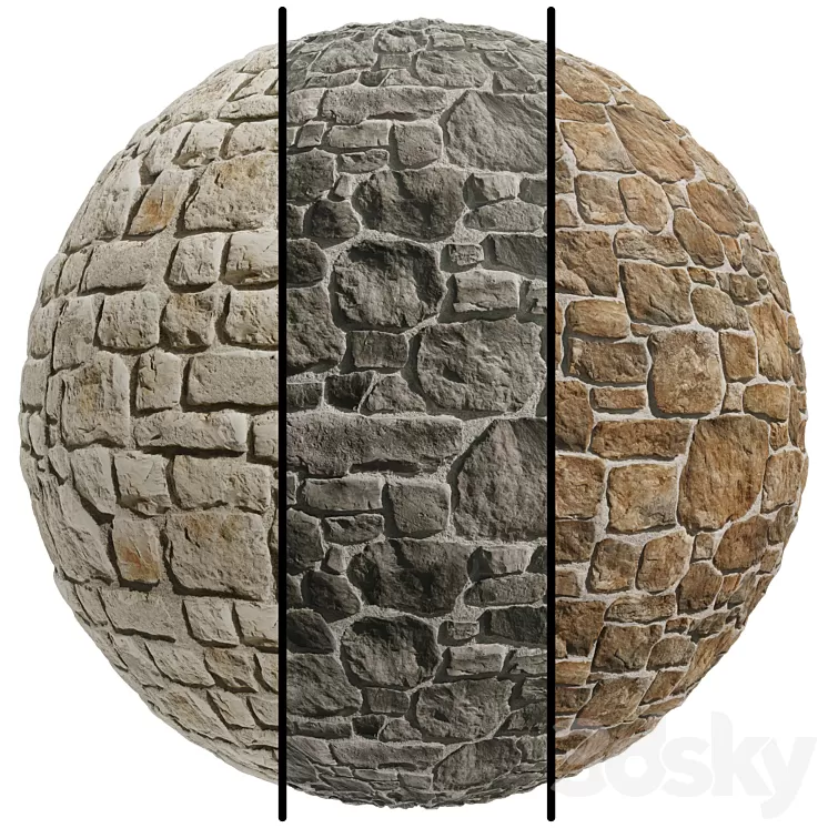 FB355 stone Facade coverings Java | 3MAT | PBR | Seamless 3D Model Free