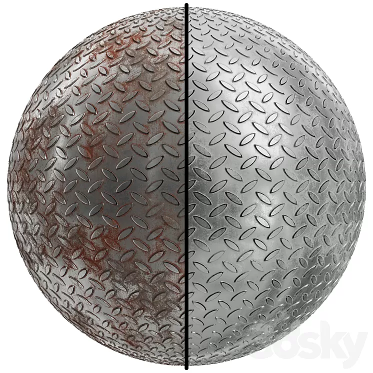 FB368 metal pattern Worn Steel | PBR | 2 mats | 4K 3D Model