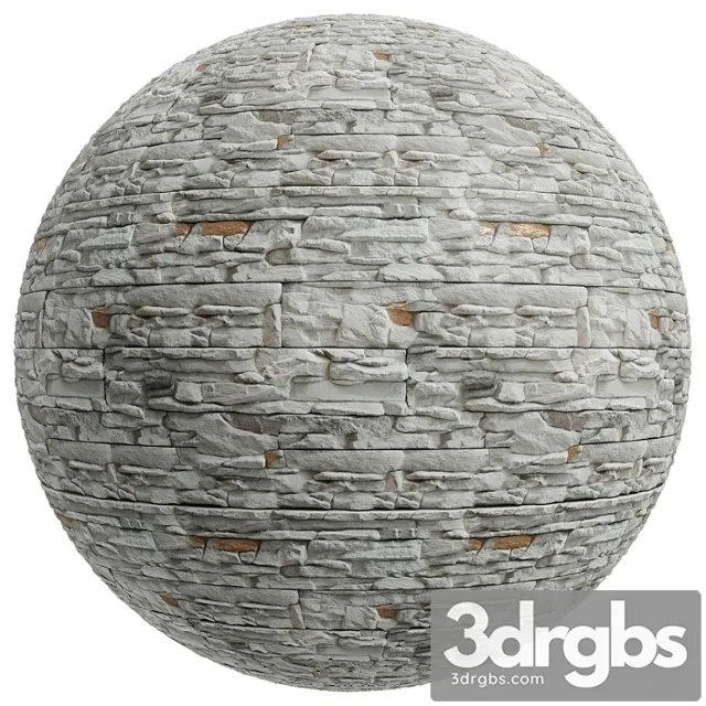 Fb434 White Facade Decorative Stone 1mat Pbr Seamless 2 3D Model Free