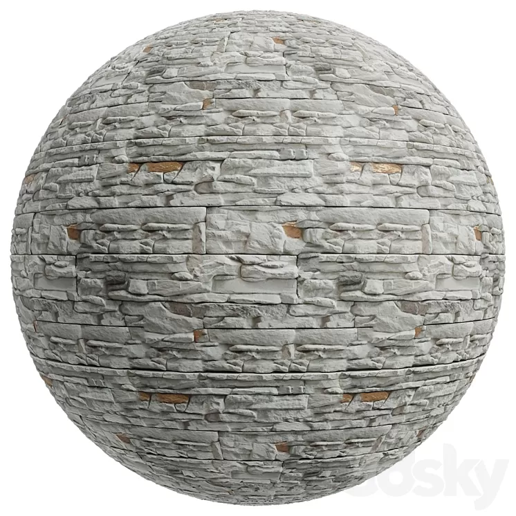 FB434 White facade decorative stone | 1MAT | PBR | Seamless 3D Model Free