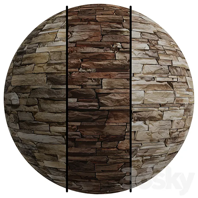 FB54 Scissors Stone Texture (Antique - Gutin) Etna | PBR | 3 MAT | 4K 3D Model