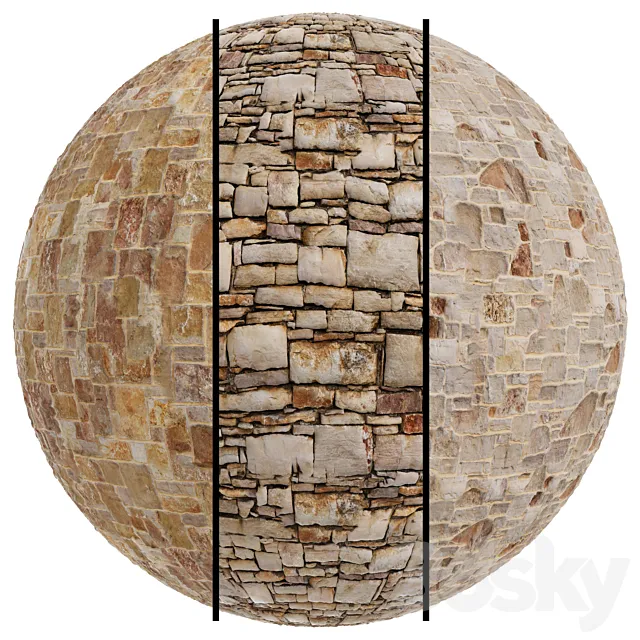 FB724 Natural stone(Rivestimenti a spaco) | 3MAT | 4k | seamless | PBR 3D Model