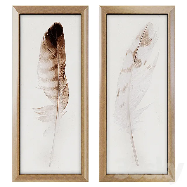 Feather Panel Framed Art Print 3DModel